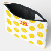 アーティザン水玉模様ピックボールイニシャルスポーツおもしろい アクセサリーポーチ (見開き)