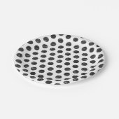 アーティザン水玉模様白黒シックな手描きおもしろい ペーパープレート (アングル)