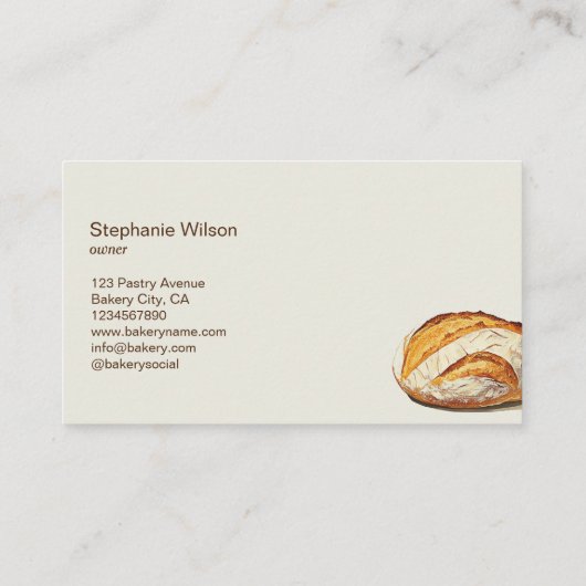 アーティザン素朴パンベーカリーパティシシェフ 名刺 (裏面)