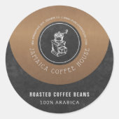アーティザン製コーヒーブレンドラエレガントベル包装 ラウンドシール (正面)