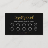 アーティザン金ゴールドベーカーベーカリーシェフハットケータリングブラック ロイヤリティカード (裏面)