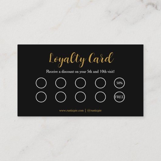 アーティザン金ゴールドベーカーベーカリーシェフハットケータリングブラック ロイヤリティカード (裏面)
