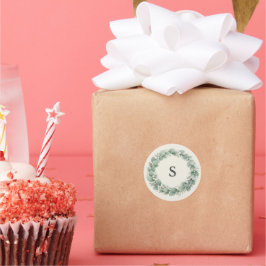 アーティザン ウィンター ボタニカル グリーン モノグラム イニシャル ラウンドシール
