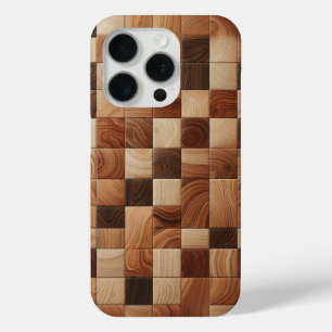 アーティザン・ナチュラルウッドグレインモザイクフォンケース iPhone 15 PROケース