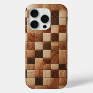 アーティザン・ナチュラルウッドグレインモザイクフォンケース iPhone 15 PROケース