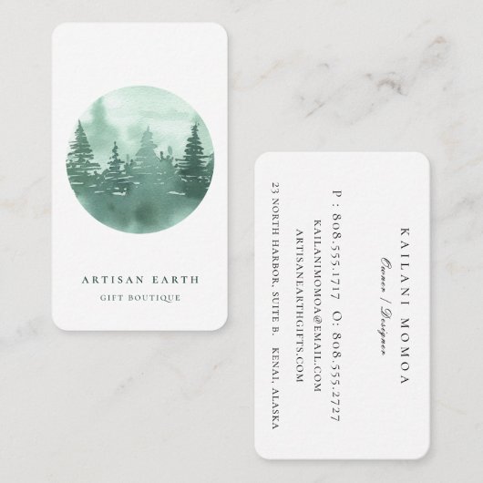 アーティザ素朴ンフォレストロゴ 名刺 (正面/裏面)