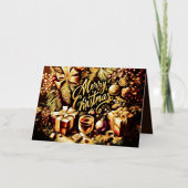 アーティシットウォームチョコレートフェスティバルコージークリスマス 箔シーズンカード (正面)