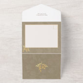 アーティスエレガントト金ゴールド葉の写真 オールインワン招待状 (外側)