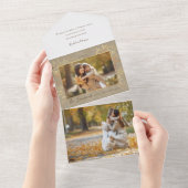 アーティスエレガントト金ゴールド葉の写真 オールインワン招待状 (貼ってはがせる)