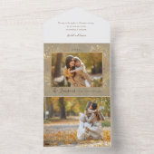 アーティスエレガントト金ゴールド葉の写真 オールインワン招待状 (内側)