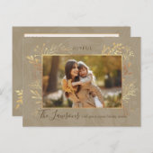 アーティスエレガントト金ゴールド葉の写真 シーズンポストカード (正面/裏面)