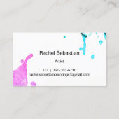 アーティスカスタムトのスクリプトの水色 名刺 (裏面)