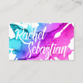 アーティスカスタムトのスクリプトの水色 名刺 (正面)