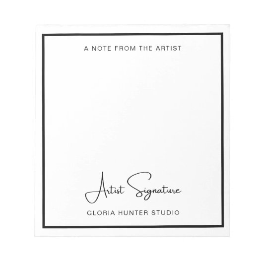 アーティスカスタムトのメモ帳からアート署名のメモ ノートパッド (正面)