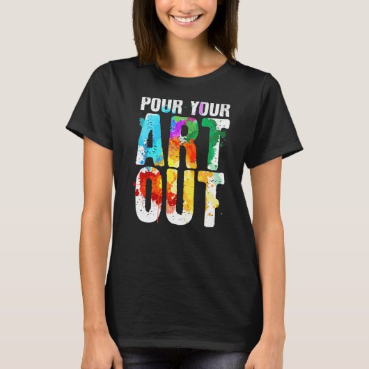 アーティスカッコいいト女子男性へ画家先生絵を描AR Tシャツ (正面)