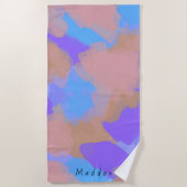 アーティスカラフルはっきりしたトのパターン+名前をカスタムする ビーチタオル (正面)