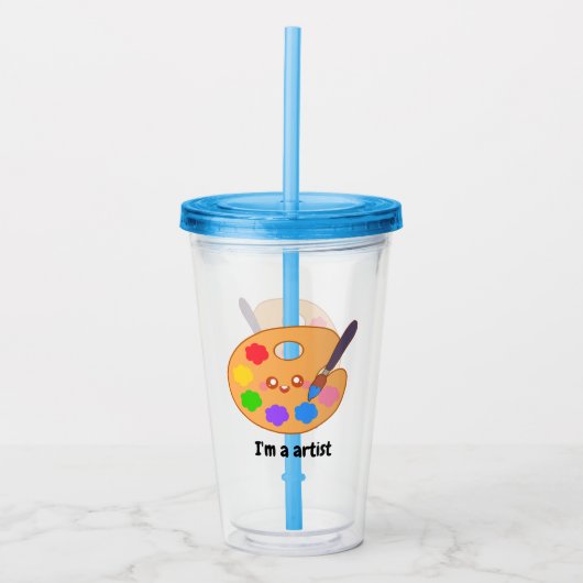 アーティスカラフルト絵を描パレット アクリルタンブラー (正面)