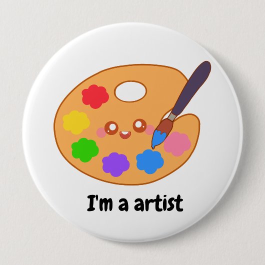 アーティスカラフルト絵を描パレット 缶バッジ (正面)