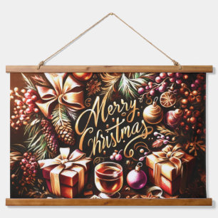 アーティスティックで温かなチョコレートのクリスマス 吊り下げ型タペストリー