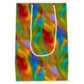 アーティスティックなガラス フルイド カラー - オーダーメイド名 / 機会 ミディアムペーパーバッグ (裏面)