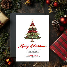 アーティスティックなクリスマスツリーのグリーティングテンプレート シーズンカード