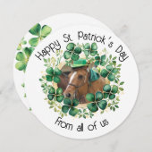 アーティスティックなグリーンの水彩クローバー ウェア シーズンカード (正面/裏面)