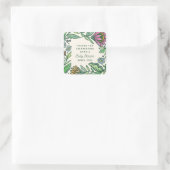 アーティスティックなスカンジナビアンフォークフラワーベイビーシャワー スクエアシール (バッグ)