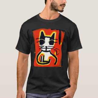 アーティスティックなスタイルの飼い猫 ファン Tシャツ