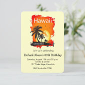 アーティスティックなハワイのビーチサンセットパーティー招待状 招待状 (スタンド正面)