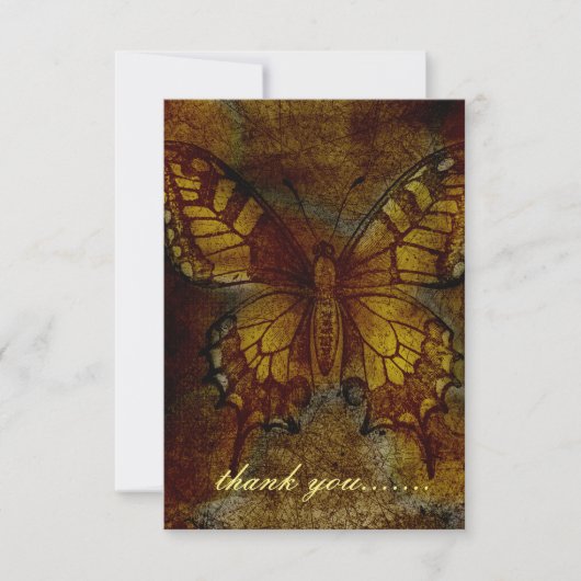 アーティスティックなバタフライノートまたは サンキューカード (正面)