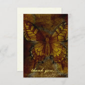 アーティスティックなバタフライノートまたは サンキューカード (正面/裏面)