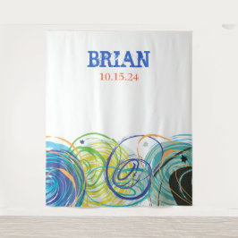 アーティスティックなバット・ミツバ党のカード タペストリー