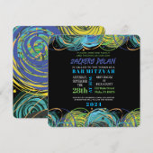 アーティスティックなバティ・ミッツヴァ招待状カード 招待状 (正面/裏面)