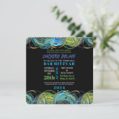 アーティスティックなバティ・ミッツヴァ招待状カード 招待状 (スタンド正面)