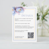 アーティスティックなパステル調の植物画と花のモチーフの結婚式 エンクロージャーカード (スタンド正面)