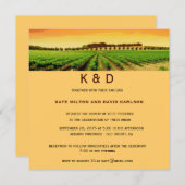 アーティスティックなワイナリー・サンセット・ウエディング招待状 招待状 (正面/裏面)