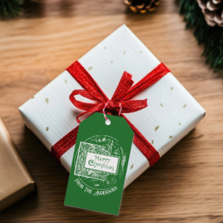 アーティスティックなヴィンテージ風の楽しいクリスマスのオーダーメイド ギフトタグ