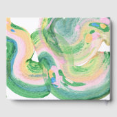 アーティスティックな抽象的な緑の水彩画 2024年卒業式 ゲストブック (裏面)