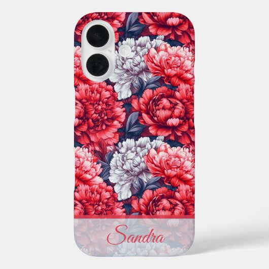 アーティスティックな新居祝いギフト ぼたん 名前 Case-Mate iPhoneケース (裏面)
