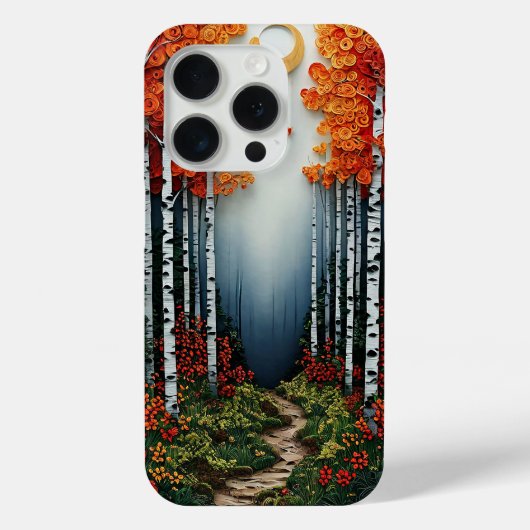 アーティスティックな森林の白樺の木 Case-Mate iPhoneケース (裏面)