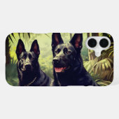 アーティスティックな犬のスマホケース iPhoneケース (裏面横)