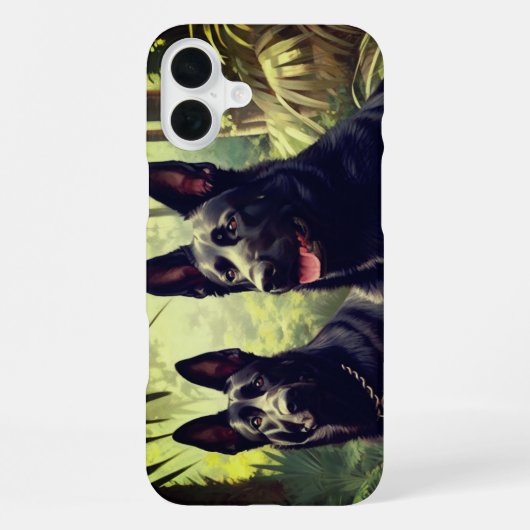 アーティスティックな犬のスマホケース iPhoneケース (裏面)
