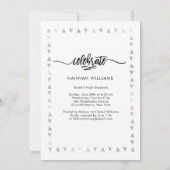 アーティスティックな筆跡オーバーレイ 卒業パーティー招待 招待状 (裏面)