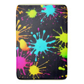 アーティスティックな色の爆発と滴るペンキ バスマット (正面縦)