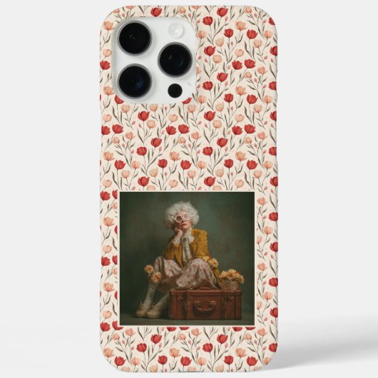 アーティスティックな記念日の思い出のチューリップ フラワー カスタム Case-Mate iPhoneケース (裏面)