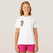 アーティスティックな鹿の画家とベレー帽の子供たち Tシャツ (正面フル)