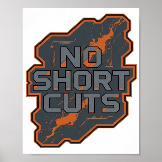 アーティスティックグレー NO SHORT CUTS デザイン ポスター (正面)
