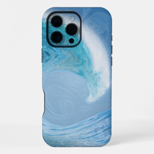 アーティスティックブルーウェーブ iPhoneケース (裏面)