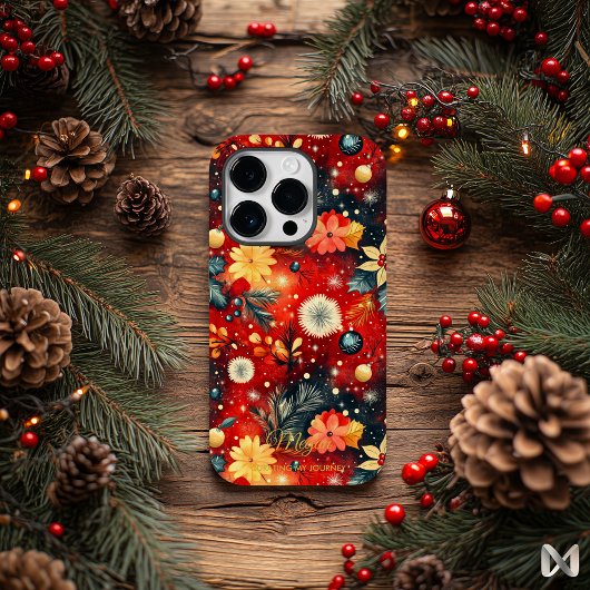 アーティスティックホリデー - 華やかな花とオーナメント Case-Mate iPhoneケース