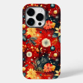 アーティスティックホリデー - 華やかな花とオーナメント Case-Mate iPhoneケース (裏面)